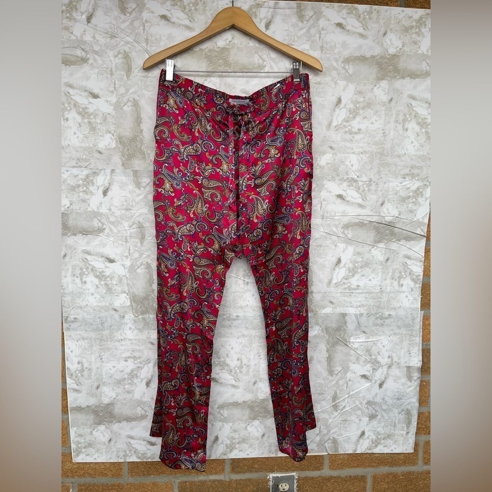 Equipment flowing paisley silk pants size small